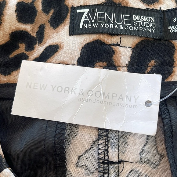 NWT 7th Avenue Design Studio NY&C Women’s Leopard Print Trousers - Size 8 - Picture 6 of 10